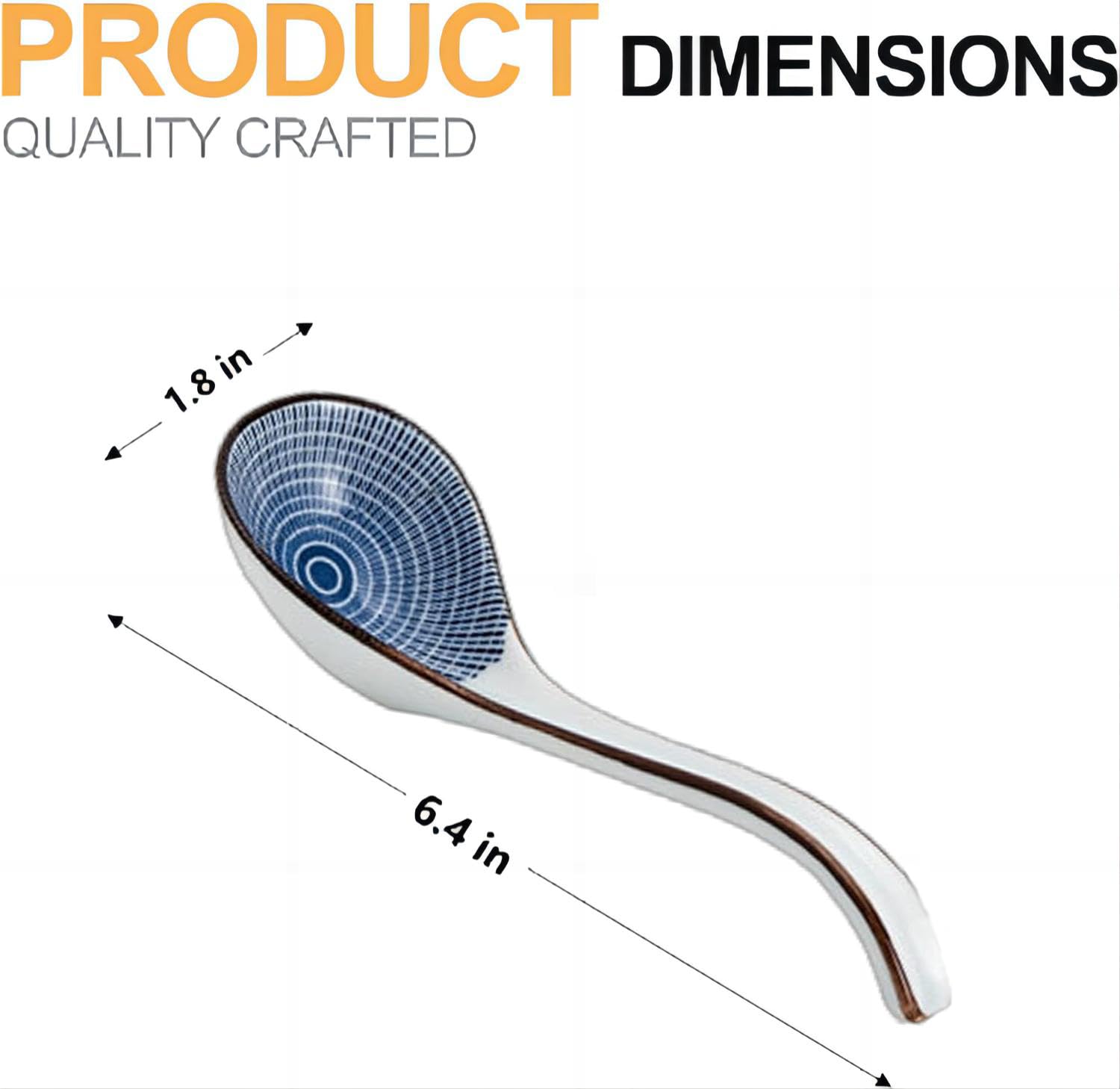 Jobntz Asian Soup Spoon,Ceramic Ramen Spoons Japanese Style For Pho, Miso Soup, Dumpling, Noodles, Chinese Wonton Dishwasher Saf